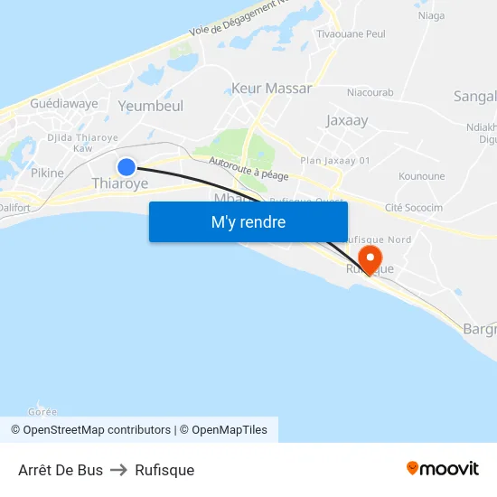 Arrêt De Bus to Rufisque map
