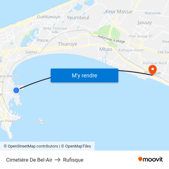 Cimetiére De Bel-Air to Rufisque map