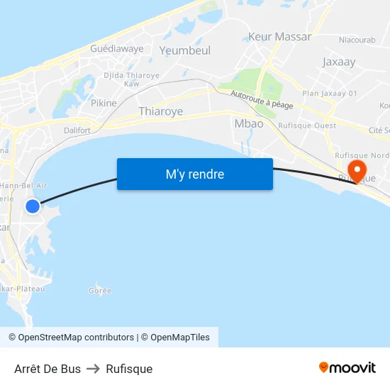 Arrêt De Bus to Rufisque map
