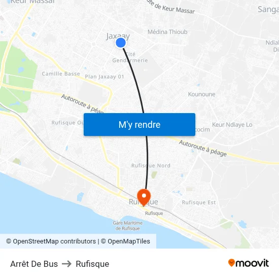 Arrêt De Bus to Rufisque map
