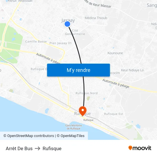 Arrêt De Bus to Rufisque map