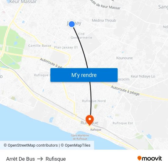 Arrêt De Bus to Rufisque map