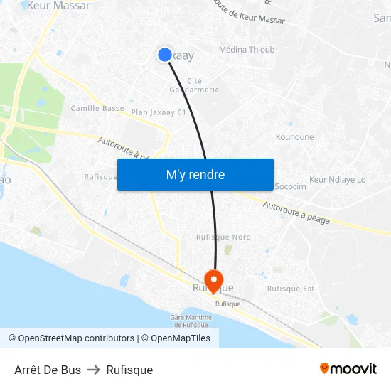 Arrêt De Bus to Rufisque map