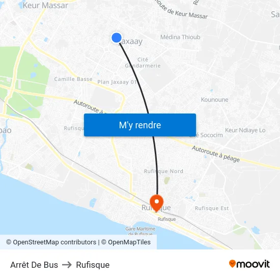 Arrêt De Bus to Rufisque map