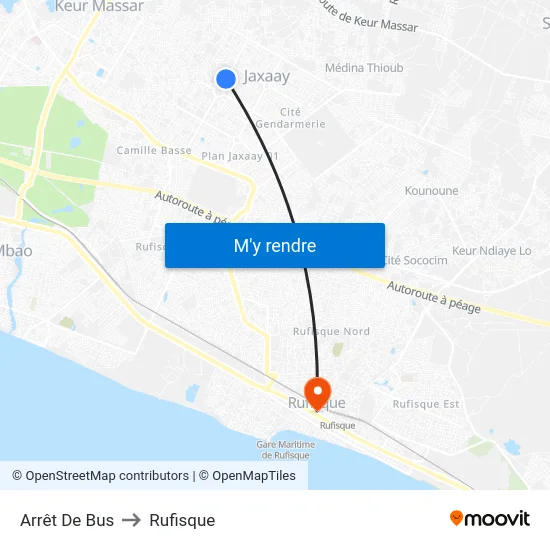 Arrêt De Bus to Rufisque map