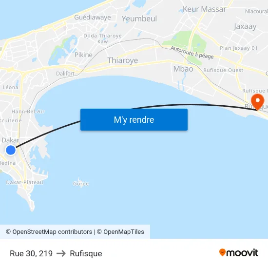 Rue 30, 219 to Rufisque map