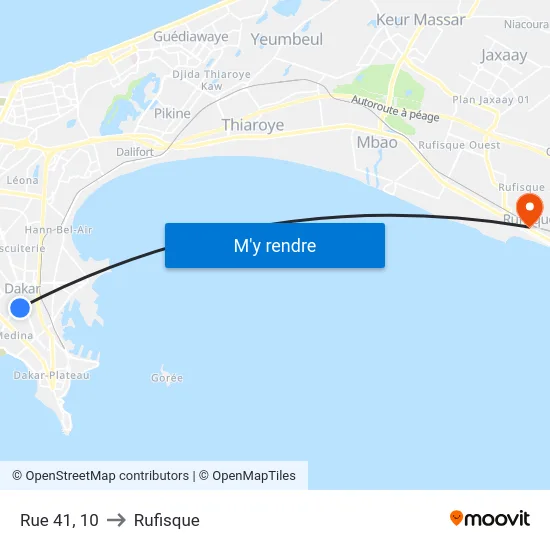 Rue 41, 10 to Rufisque map