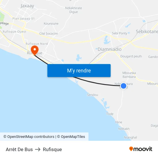 Arrêt De Bus to Rufisque map