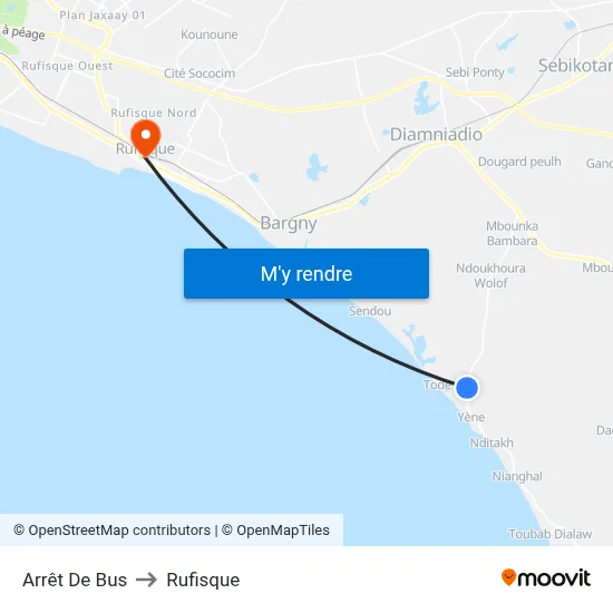 Arrêt De Bus to Rufisque map