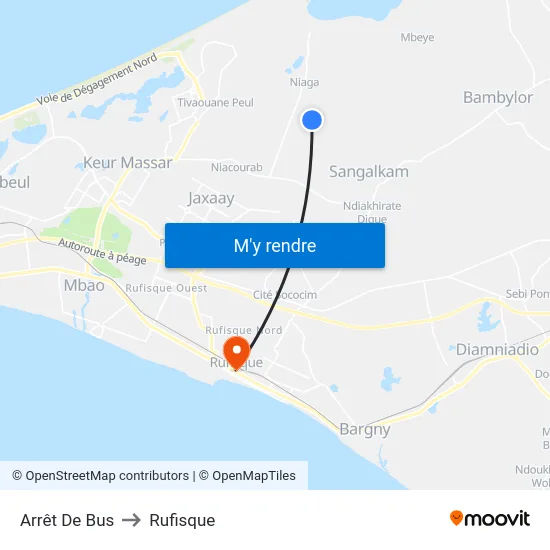 Arrêt De Bus to Rufisque map