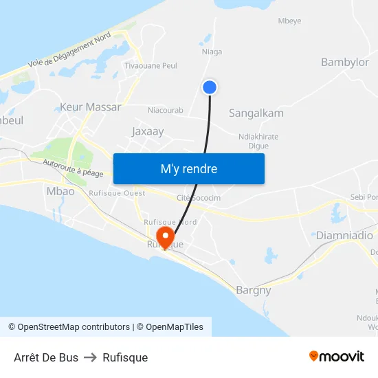 Arrêt De Bus to Rufisque map