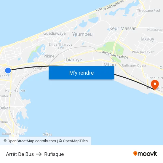 Arrêt De Bus to Rufisque map
