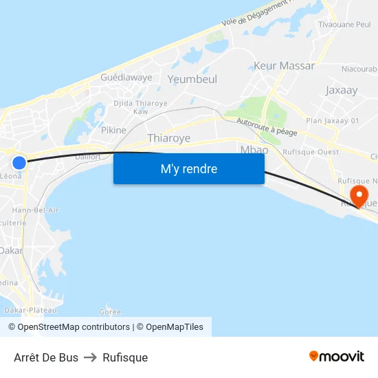 Arrêt De Bus to Rufisque map