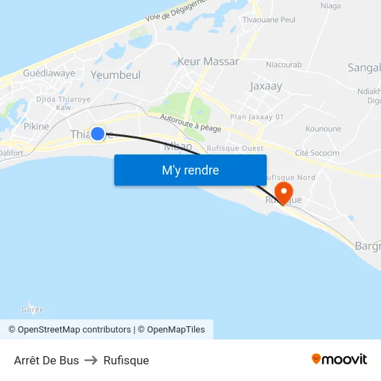 Arrêt De Bus to Rufisque map