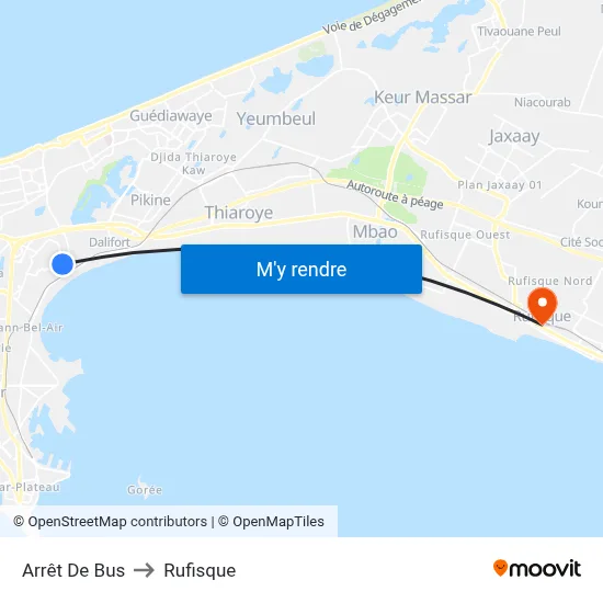 Arrêt De Bus to Rufisque map
