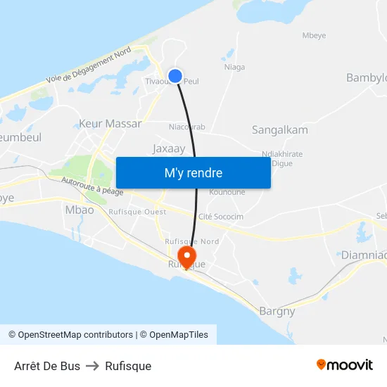 Arrêt De Bus to Rufisque map