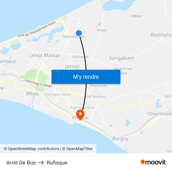 Arrêt De Bus to Rufisque map