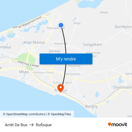Arrêt De Bus to Rufisque map