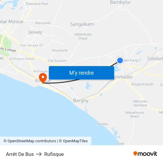 Arrêt De Bus to Rufisque map