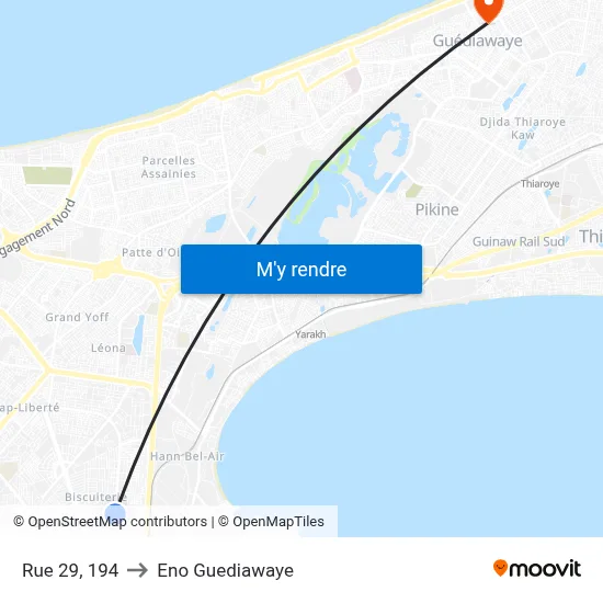 Rue 29, 194 to Eno Guediawaye map