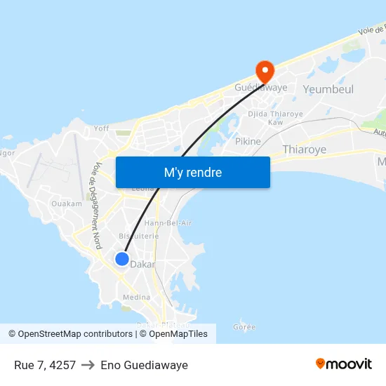 Rue 7, 4257 to Eno Guediawaye map