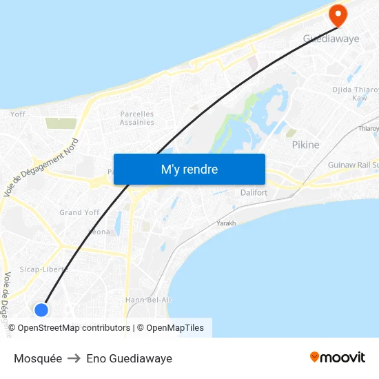 Mosquée to Eno Guediawaye map