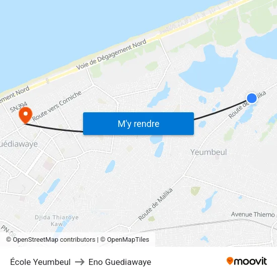 École Yeumbeul to Eno Guediawaye map