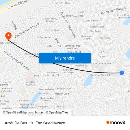 Arrêt De Bus to Eno Guediawaye map