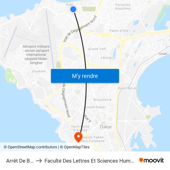 Arrêt De Bus to Faculté Des Lettres Et Sciences Humaines map