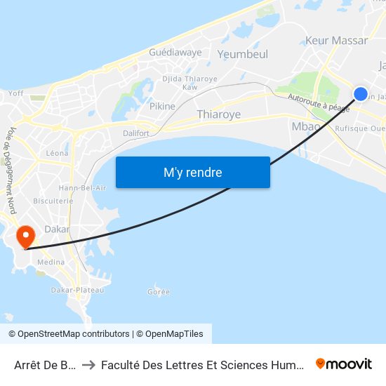 Arrêt De Bus to Faculté Des Lettres Et Sciences Humaines map