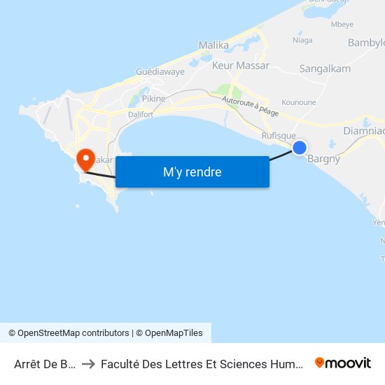 Arrêt De Bus to Faculté Des Lettres Et Sciences Humaines map