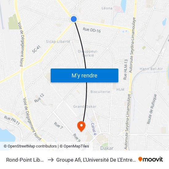 Rond-Point Liberté to Groupe Afi, L'Université De L'Entreprise map