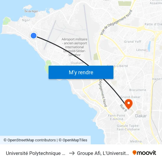 Université Polytechnique De L'Ouest Africain to Groupe Afi, L'Université De L'Entreprise map