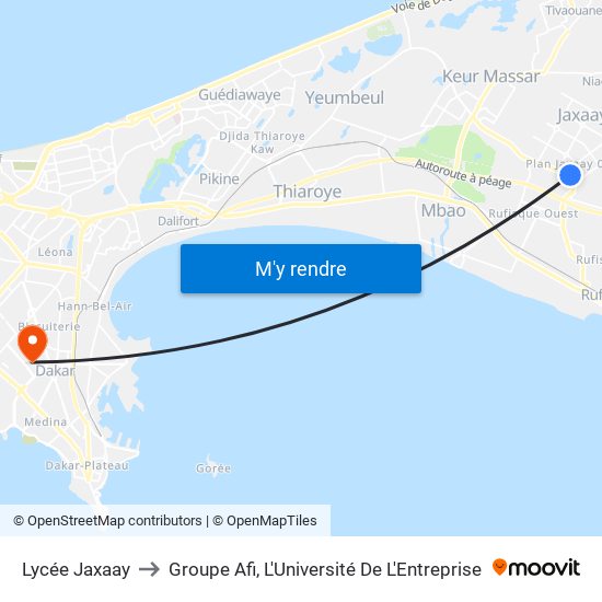 Lycée Jaxaay to Groupe Afi, L'Université De L'Entreprise map