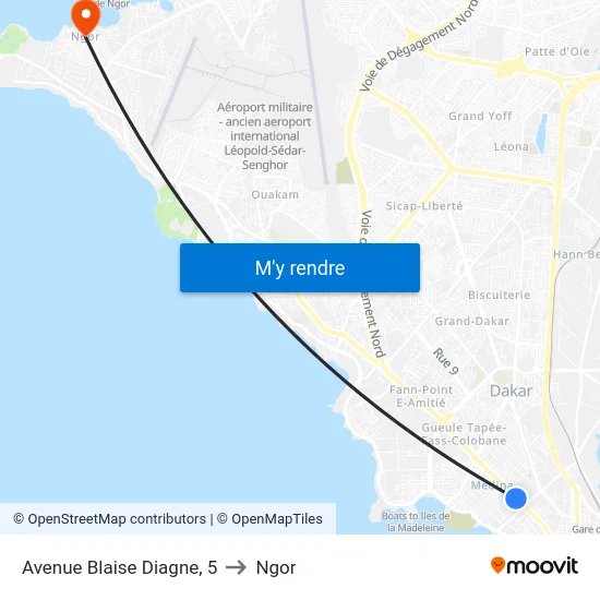 Avenue Blaise Diagne, 5 to Ngor map