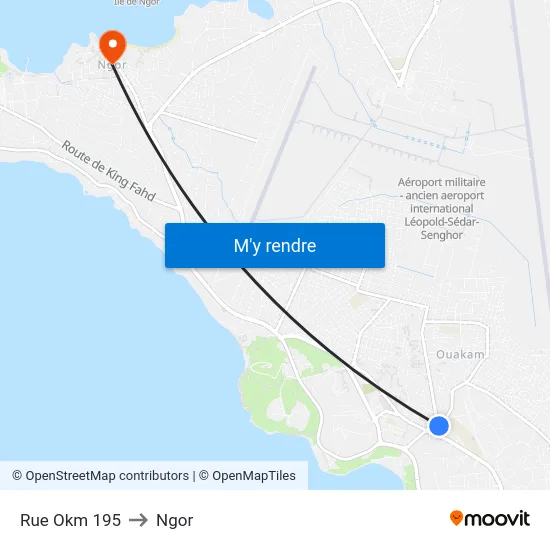 Rue Okm 195 to Ngor map