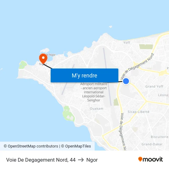Voie De Degagement Nord, 44 to Ngor map