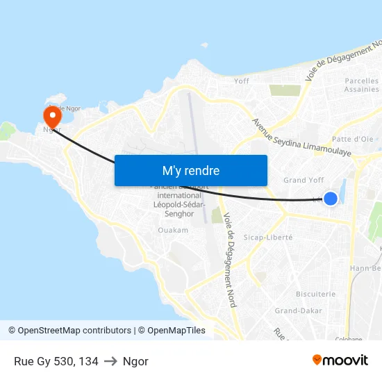 Rue Gy 530, 134 to Ngor map