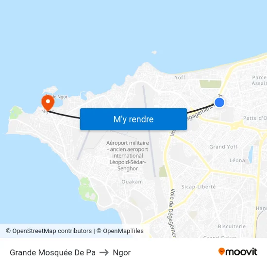 Grande Mosquée De Pa to Ngor map
