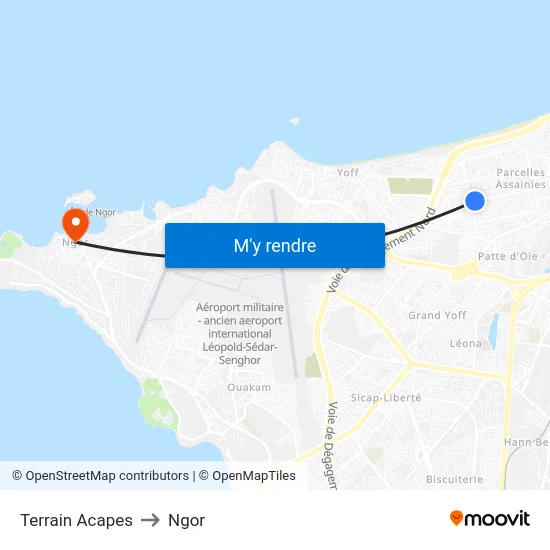 Terrain Acapes to Ngor map