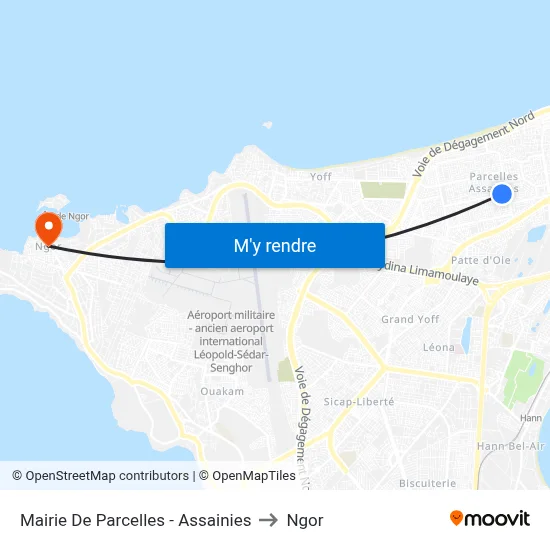 Mairie De Parcelles - Assainies to Ngor map
