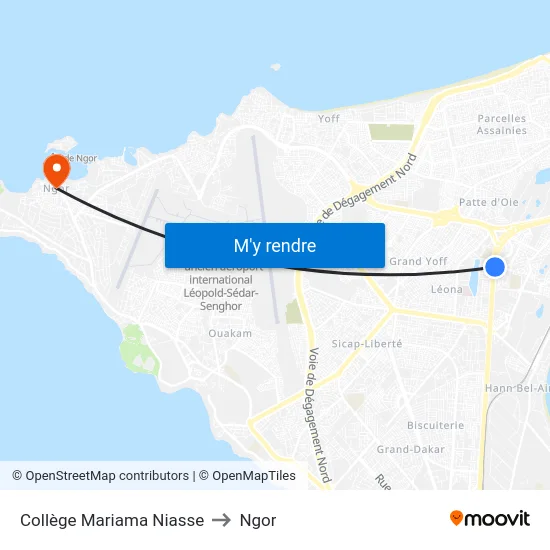 Collège Mariama Niasse to Ngor map