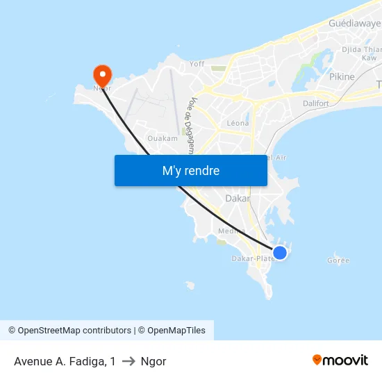 Avenue A. Fadiga, 1 to Ngor map