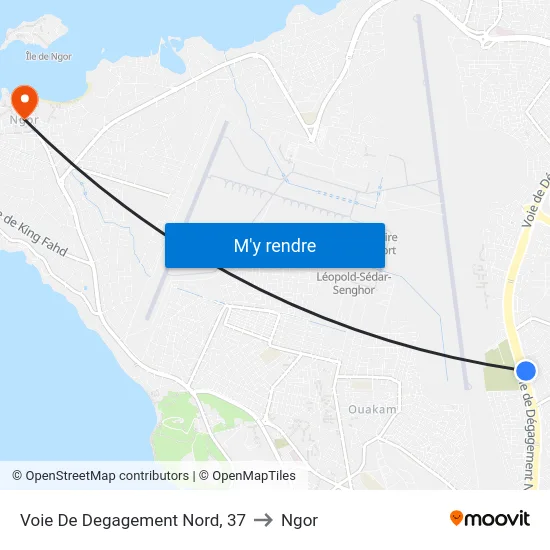 Voie De Degagement Nord, 37 to Ngor map