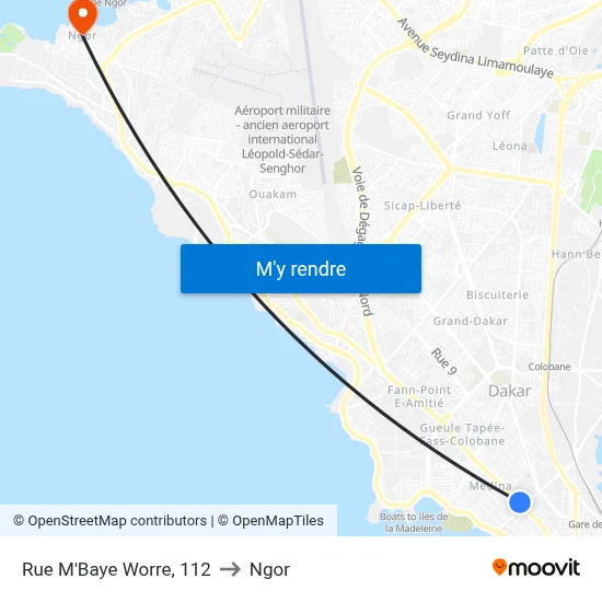 Rue M'Baye Worre, 112 to Ngor map