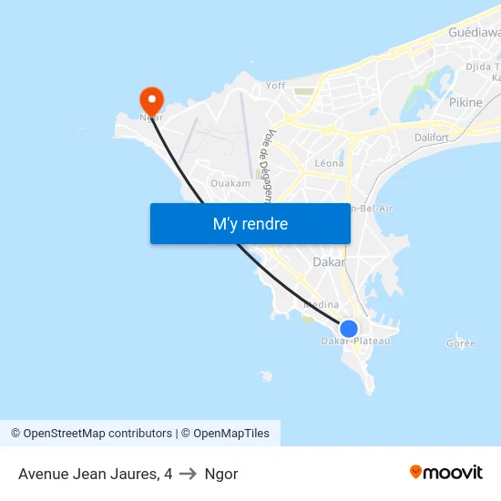 Avenue Jean Jaures, 4 to Ngor map