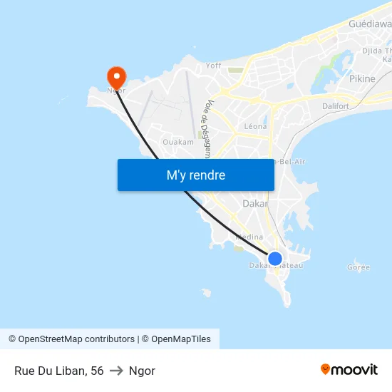 Rue Du Liban, 56 to Ngor map