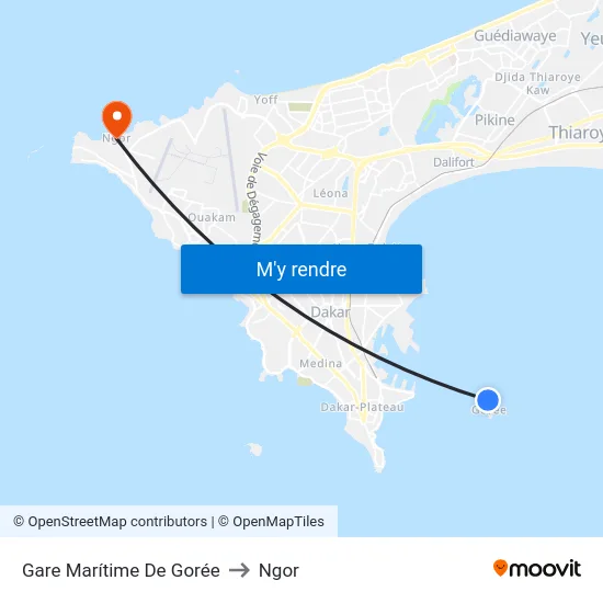 Gare Marítime De Gorée to Ngor map