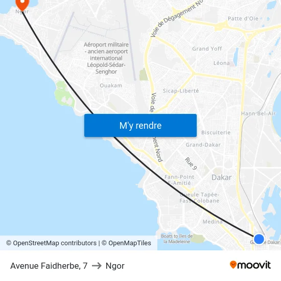 Avenue Faidherbe, 7 to Ngor map
