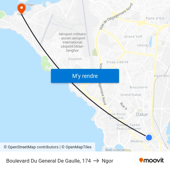 Boulevard Du General De Gaulle, 174 to Ngor map